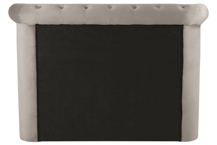 Edison Ottoman Double Bed in Grey Velvet Upholstery