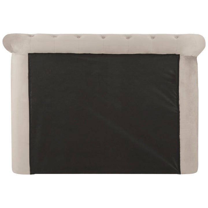 Edison Ottoman Double Bed in Mink Velvet Upholstery