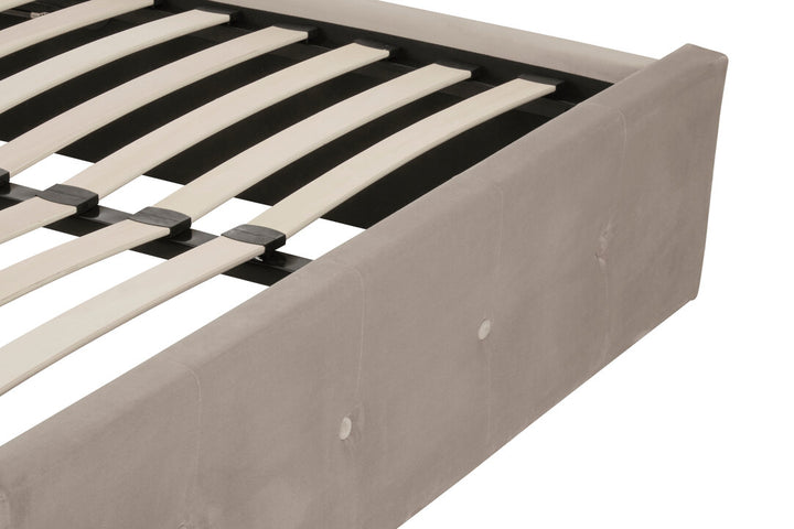 Lockwood Velvet Ottoman Bed – Mink (Double)