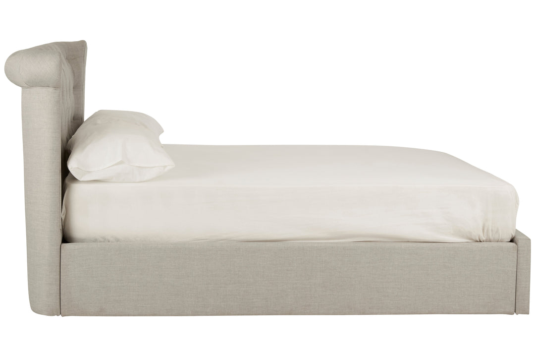 Edison Ottoman Double Bed in Light Grey Finish