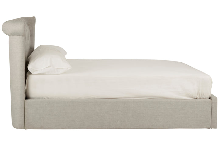 Edison Ottoman Double Bed in Light Grey Finish
