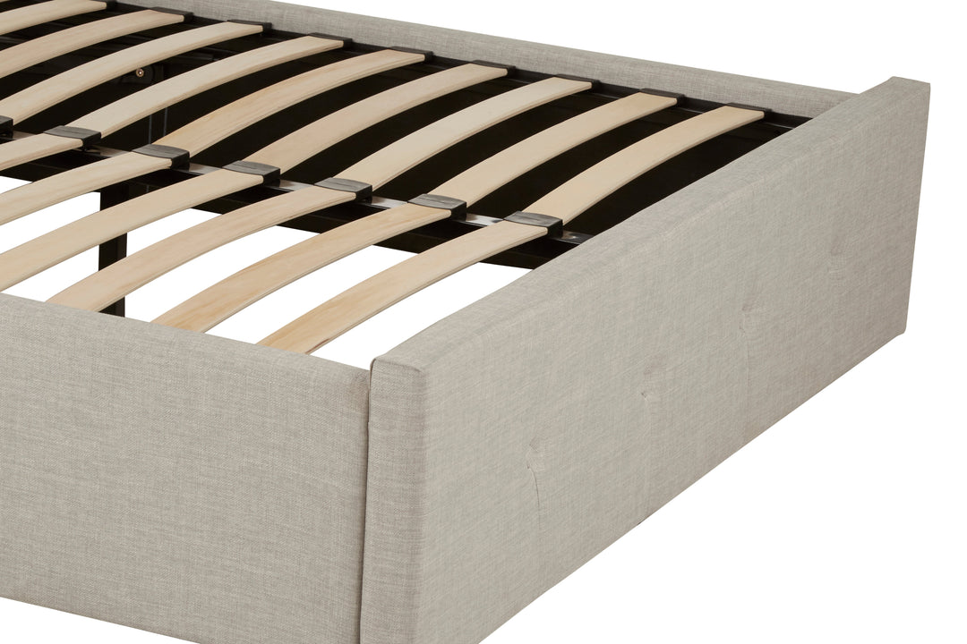 Edison Ottoman Double Bed in Light Grey Finish