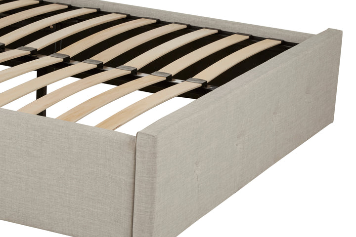 Edison Ottoman Double Bed in Light Grey Finish