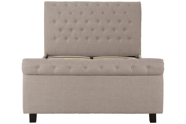 Orlando Ottoman Double Bed in Light Grey Finish