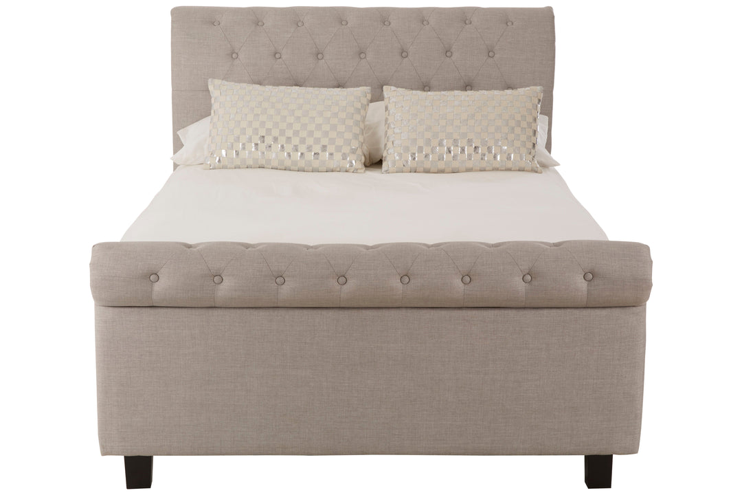 Orlando Ottoman Double Bed in Light Grey Finish