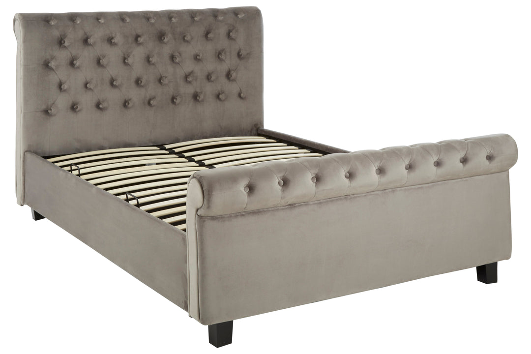 Orlando Ottoman King Bed in Grey Finish