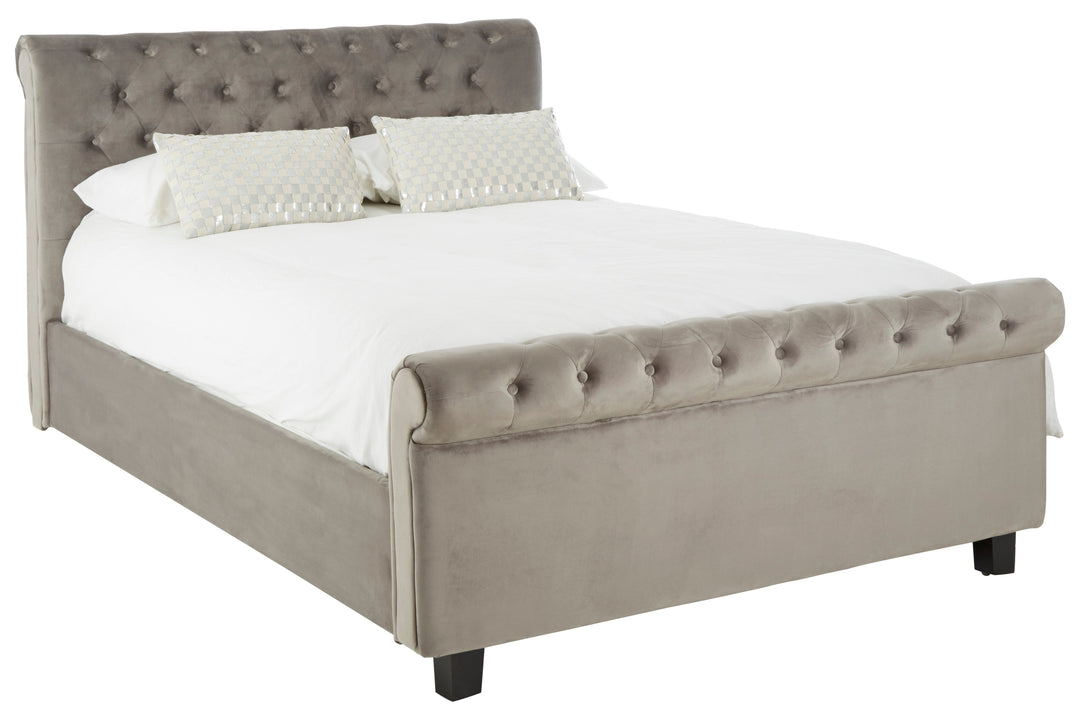 Orlando Ottoman King Bed in Grey Finish