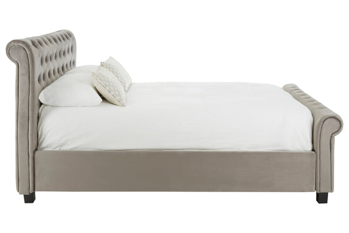 Orlando Ottoman King Bed in Grey Finish