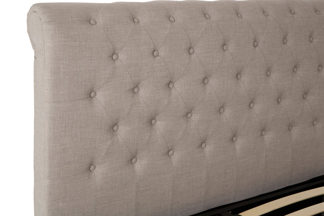 Orlando Ottoman King Bed in Light Grey Finish