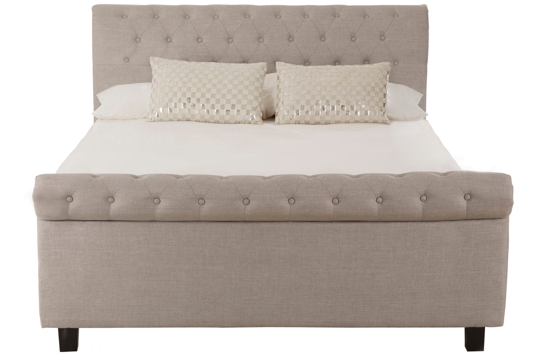 Orlando Ottoman King Bed in Light Grey Finish