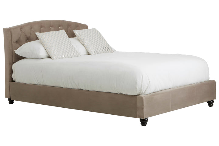 Josephine Double Bed in Mink Brushed Velvet Upholstery