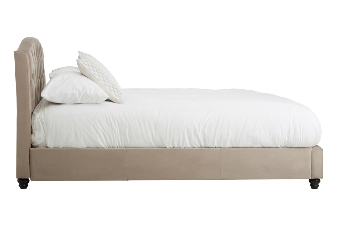 Josephine Double Bed in Mink Brushed Velvet Upholstery