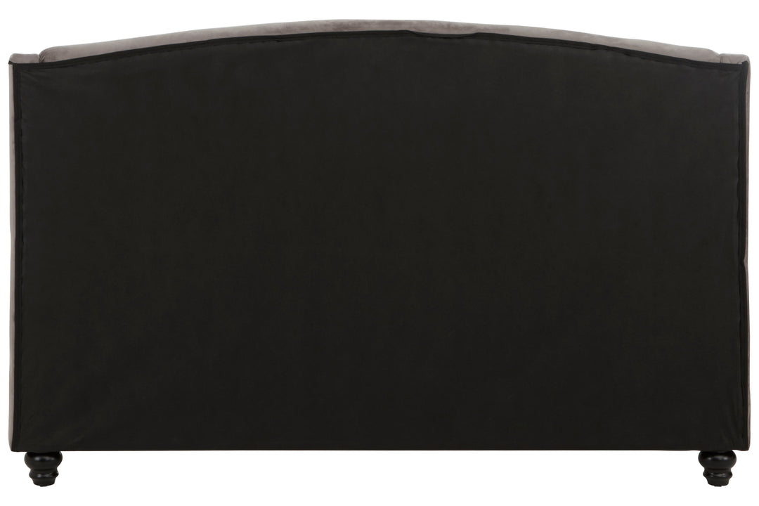 Josephine King Bed in Grey Velvet Upholstery