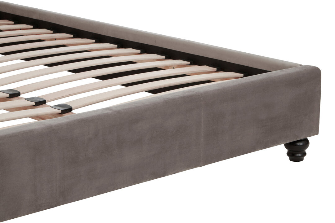 Rutherford Velvet Bed – Grey (King)