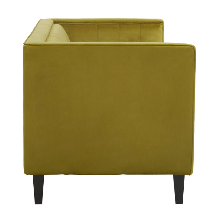 Helia Three-Seater Olive Velvet Sofa