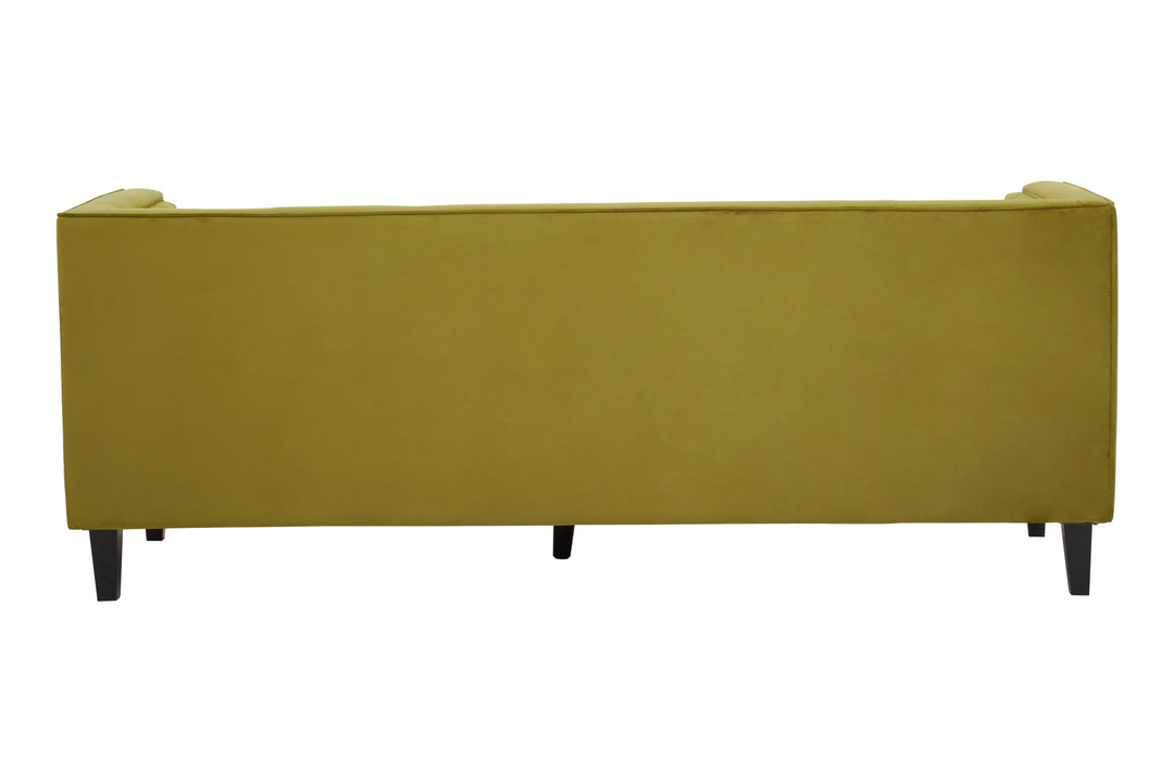 Helia Three-Seater Olive Velvet Sofa