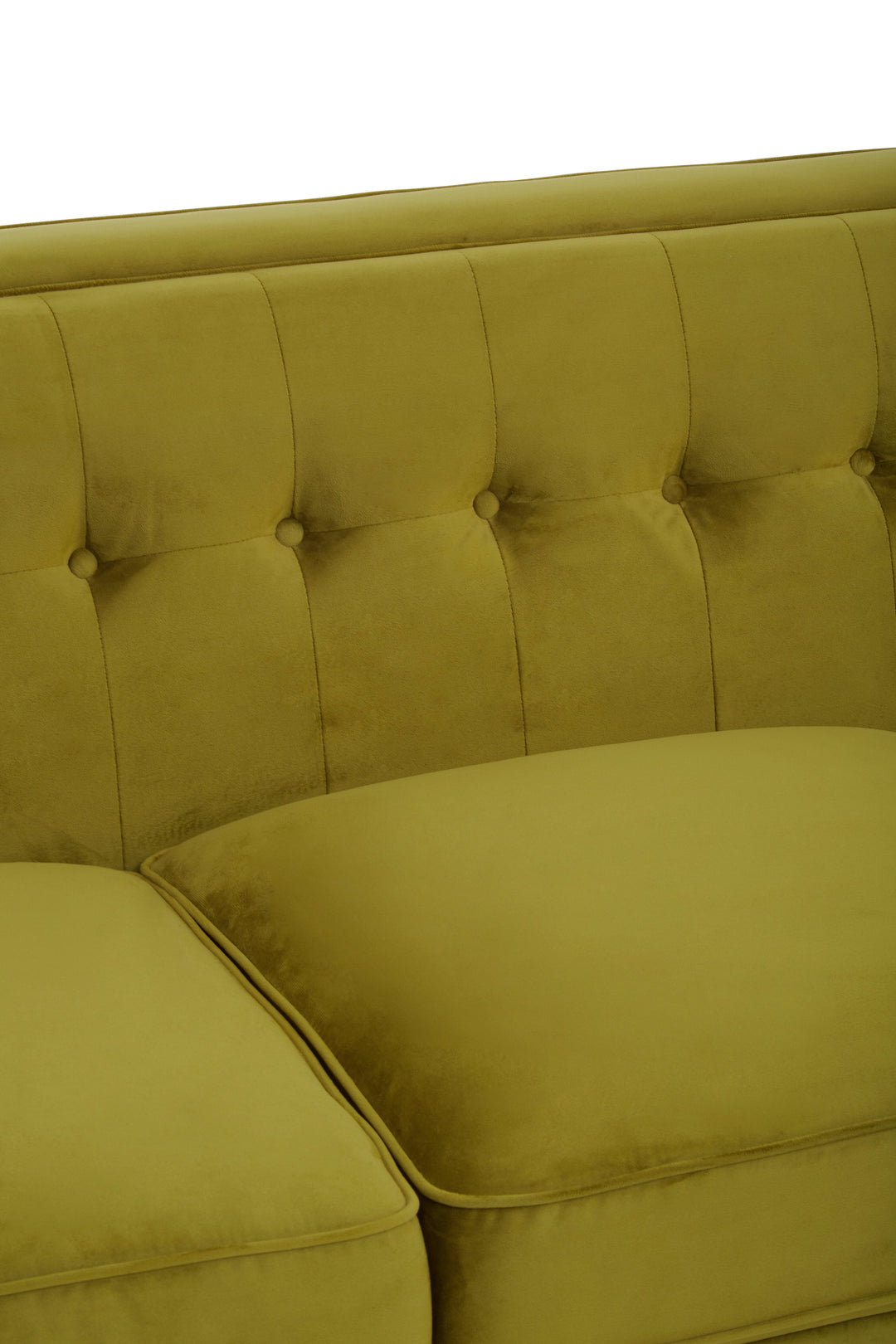 Helia Three-Seater Olive Velvet Sofa