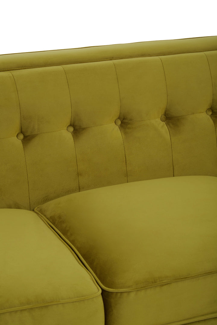 Helia Three-Seater Olive Velvet Sofa