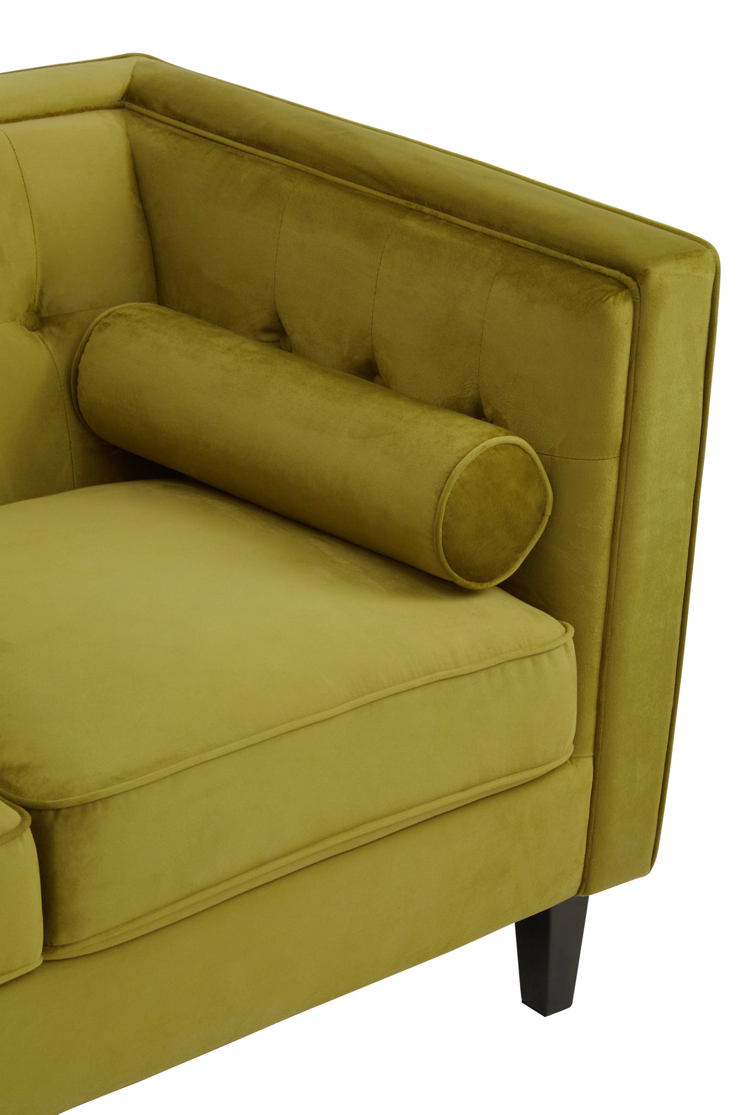 Helia Three-Seater Olive Velvet Sofa