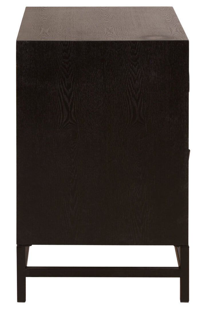 Linden Bedside Table – Black (2 Drawer)