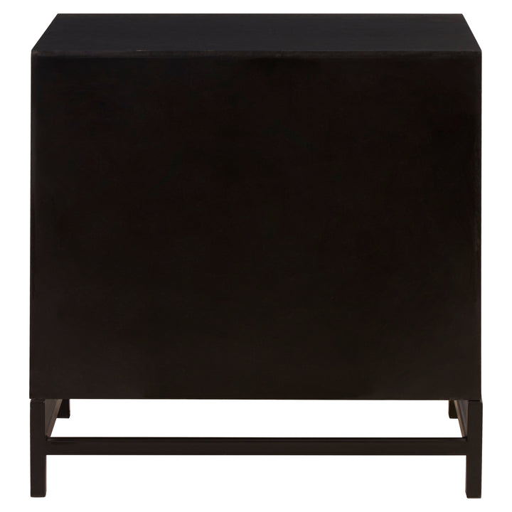 Lombok Bedside Table in Black Finish with 2 Drawers