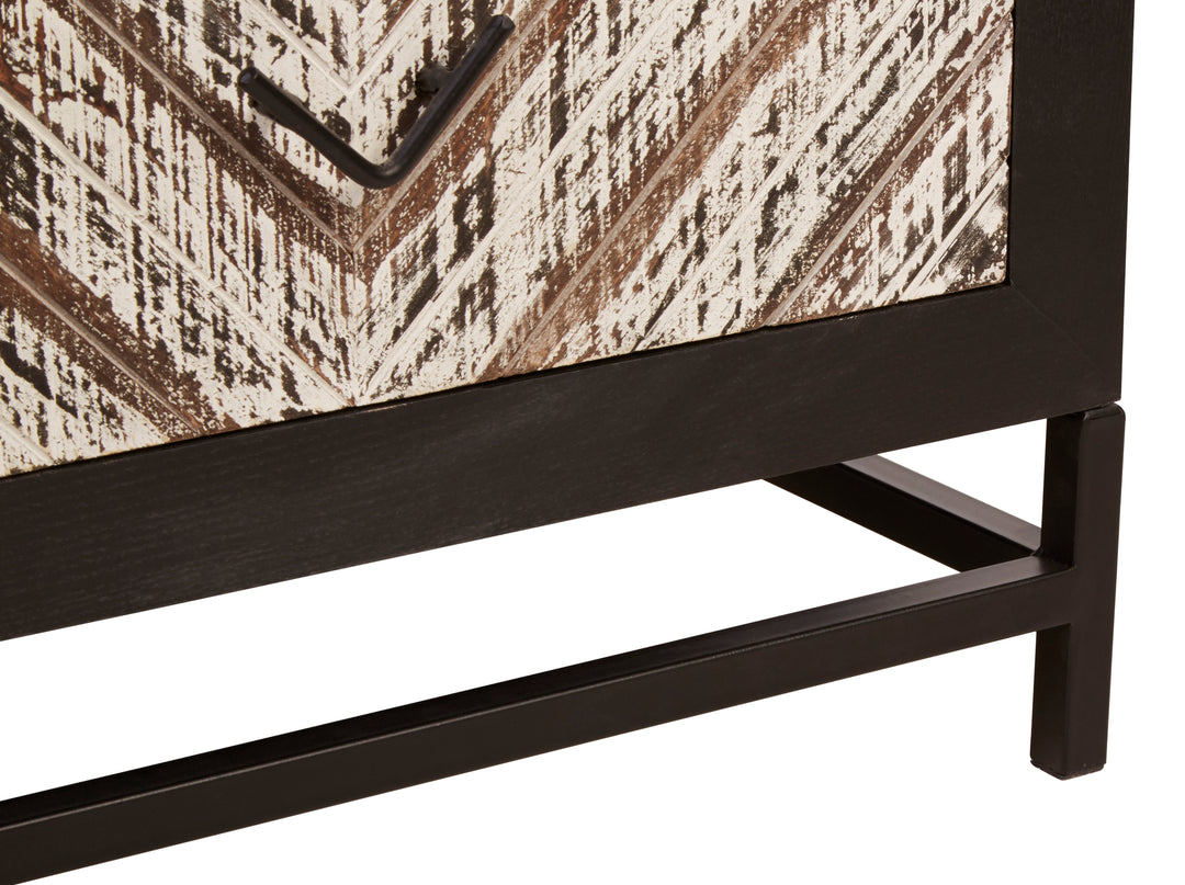 Lombok Bedside Table in Black Finish with 2 Drawers