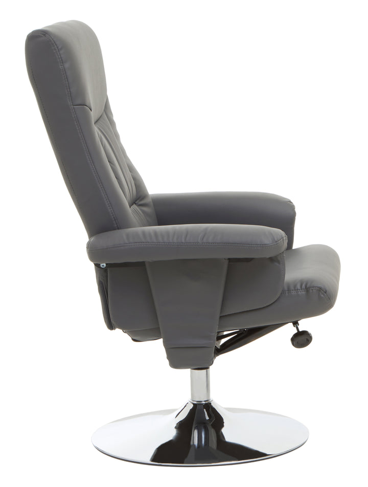 Grey Leather Recliner