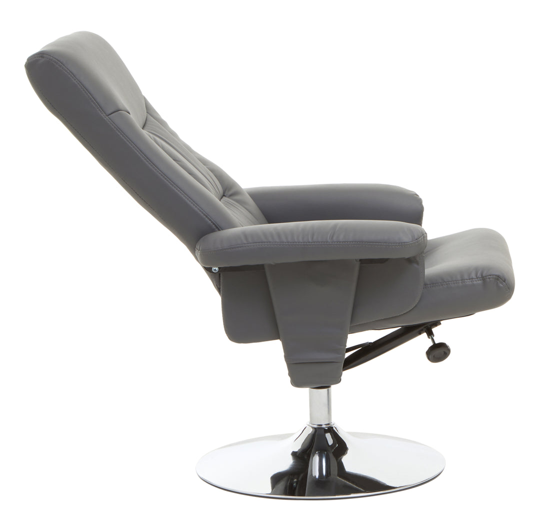 Grey Leather Recliner