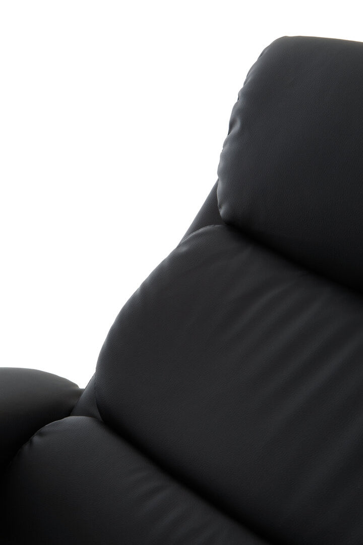 Verse Chair & Footstool – Black Leather Effect