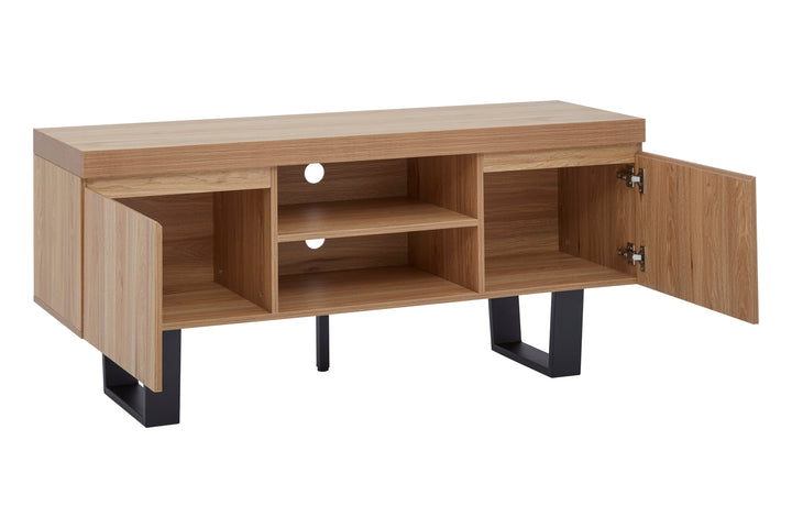 Oakton Media Unit in Natural Wood Finish