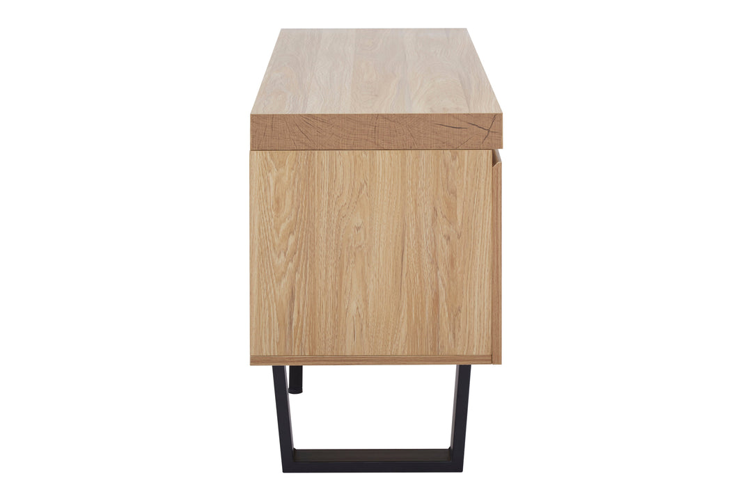 Oakton Media Unit in Natural Wood Finish