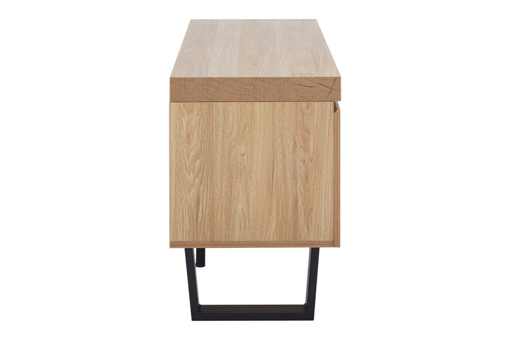 Oakton Media Unit in Natural Wood Finish