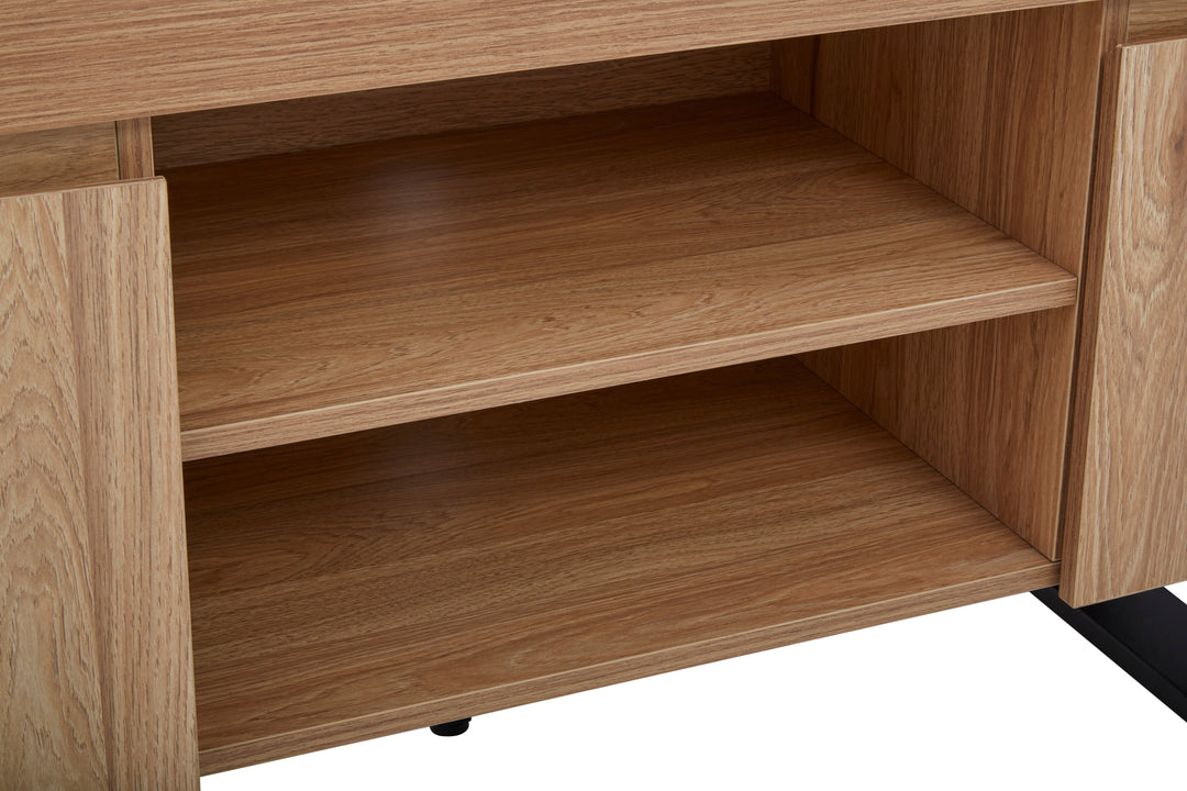Oakton Media Unit in Natural Wood Finish