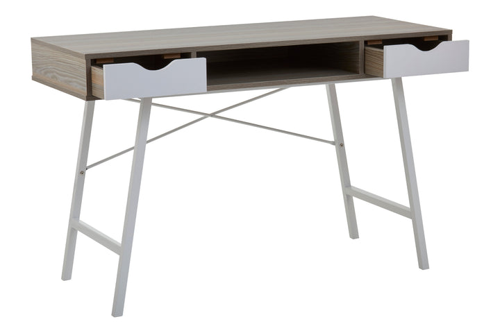 Bradbury Desk in Light Oak Veneer with Two Drawers