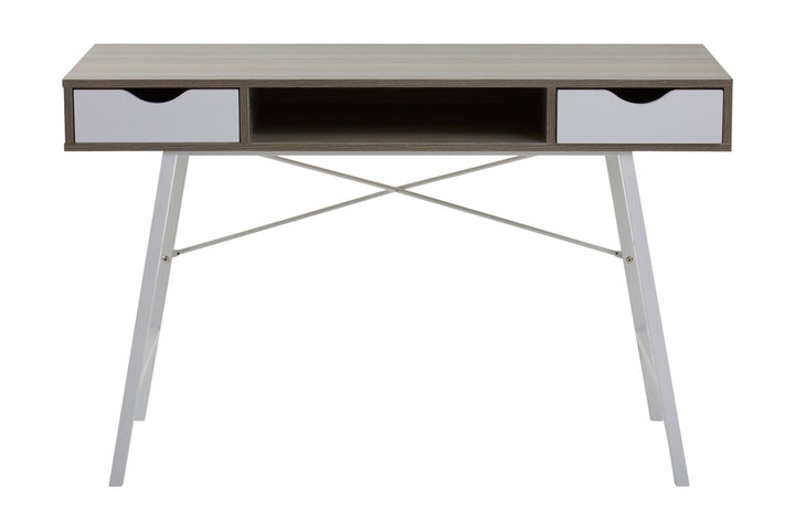 Bradbury Desk in Light Oak Veneer with Two Drawers