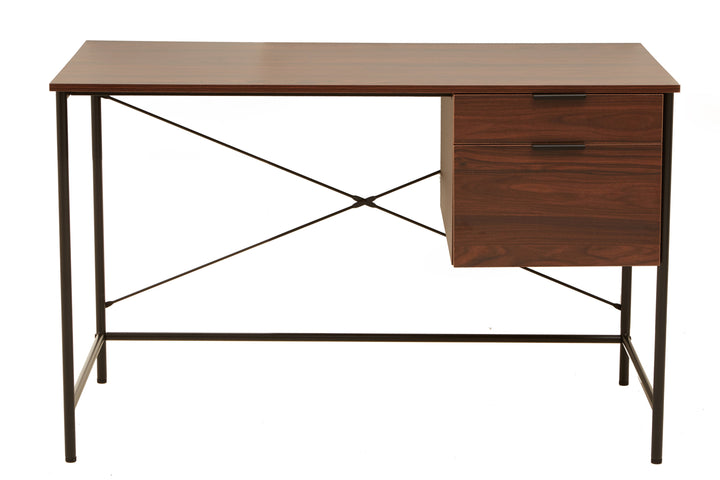 Bradbury Desk in Dark Walnut Veneer with Drawers