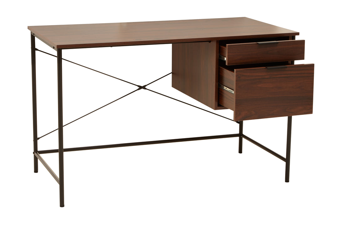 Bradbury Desk in Dark Walnut Veneer with Drawers