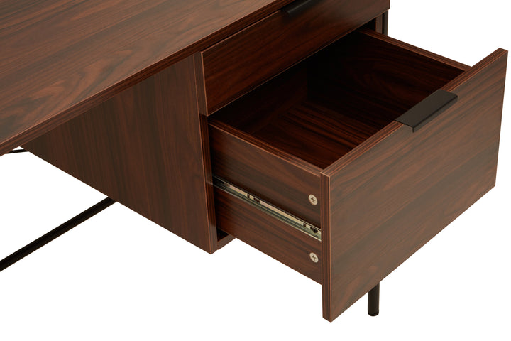 Bradbury Desk in Dark Walnut Veneer with Drawers
