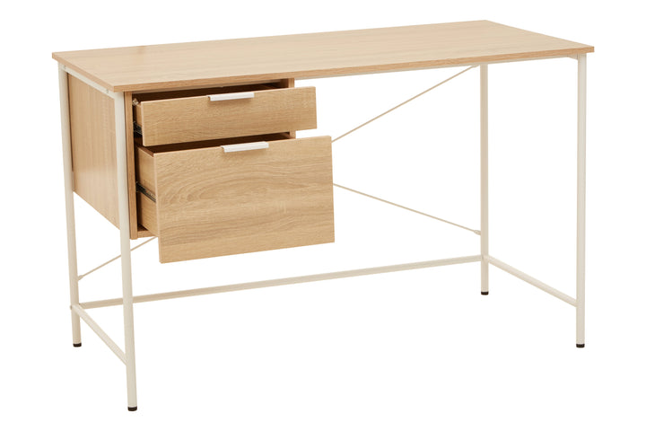 Bradbury Desk in Natural Oak Veneer with Drawers