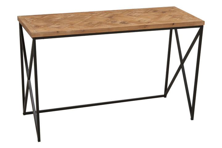 Kickford Console Table with Natural Parquet Top