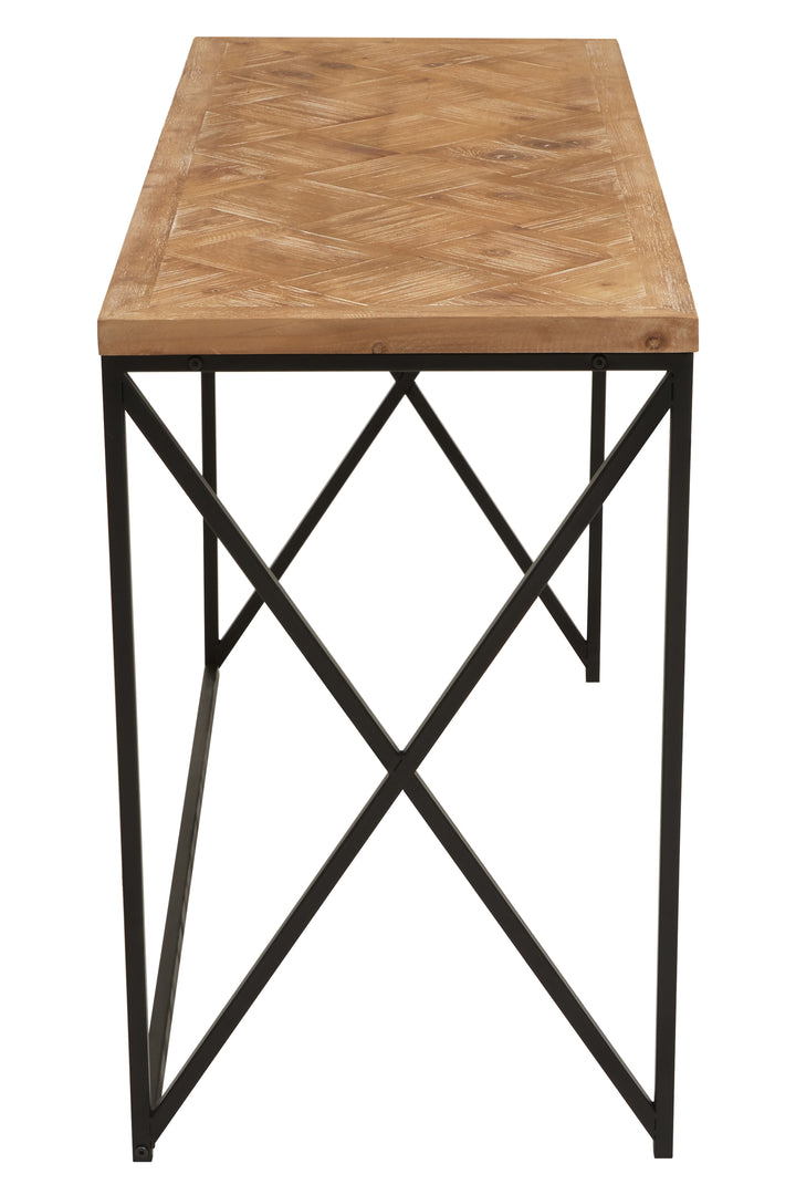 Kickford Console Table with Natural Parquet Top