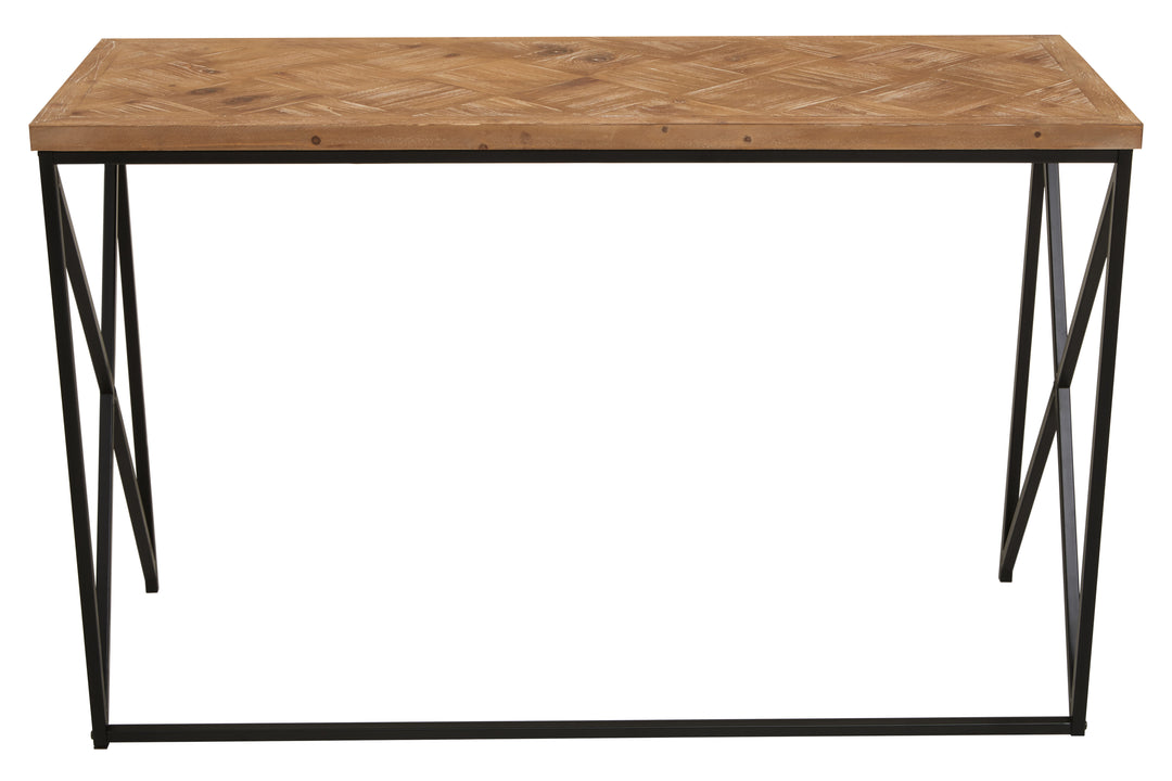 Kickford Console Table with Natural Parquet Top
