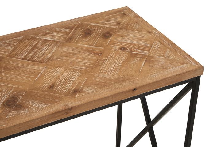 Kickford Console Table with Natural Parquet Top