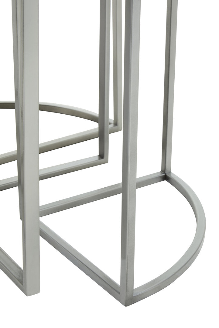 Rosewood Silver Iron Table Set (5-Piece)