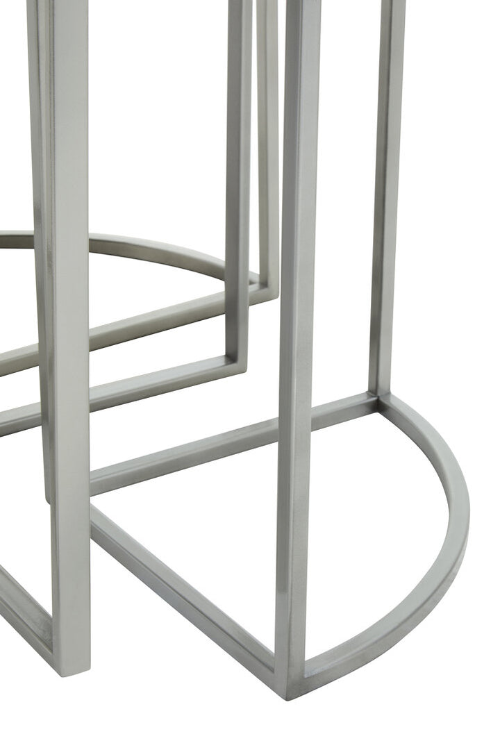 Rosewood Silver Iron Table Set (5-Piece)