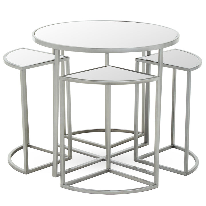 Rosewood Silver Iron Table Set (5-Piece)
