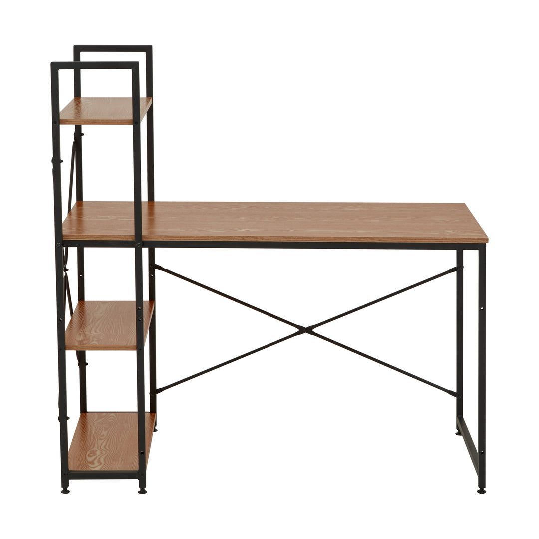 Laxton Desk in Red Pomelo Finish with Shelves