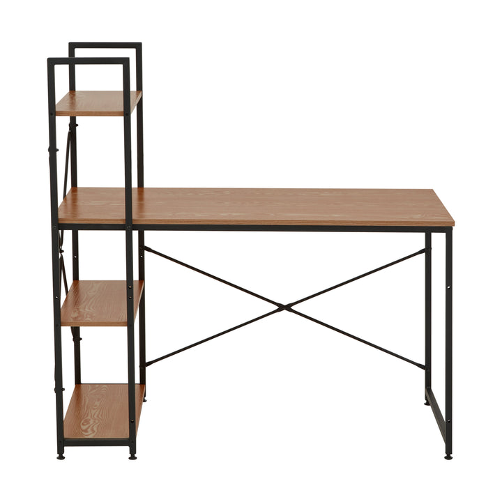 Laxton Desk in Red Pomelo Finish with Shelves