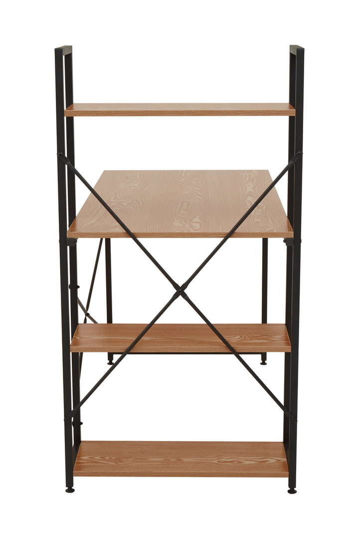 Laxton Desk in Red Pomelo Finish with Shelves