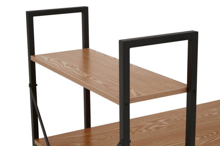 Laxton Desk in Red Pomelo Finish with Shelves